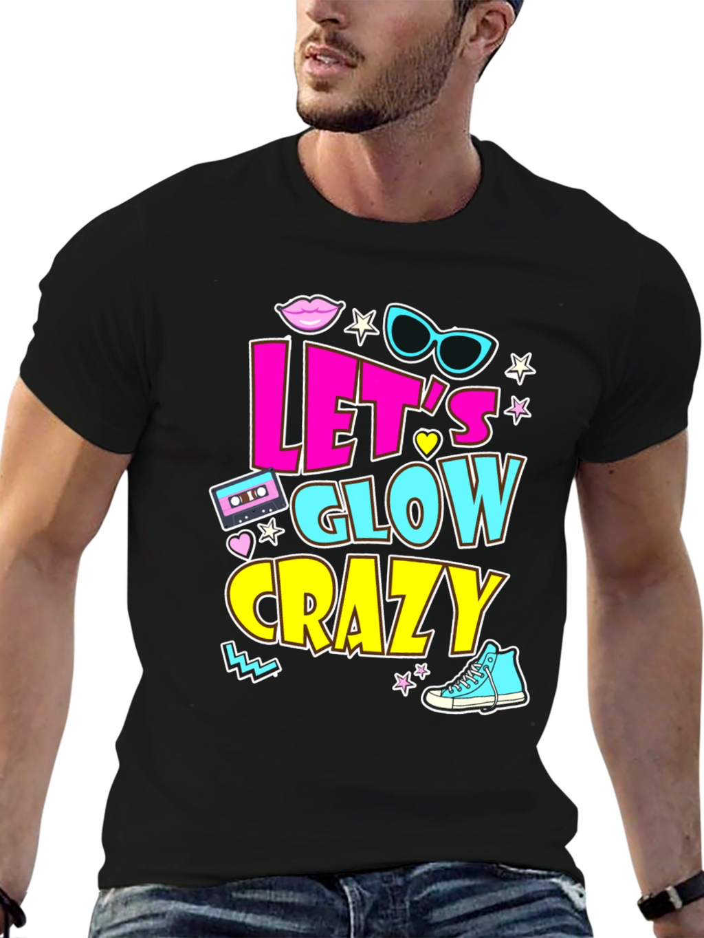Lets Glow Crazy 90s Retro T-Shirt