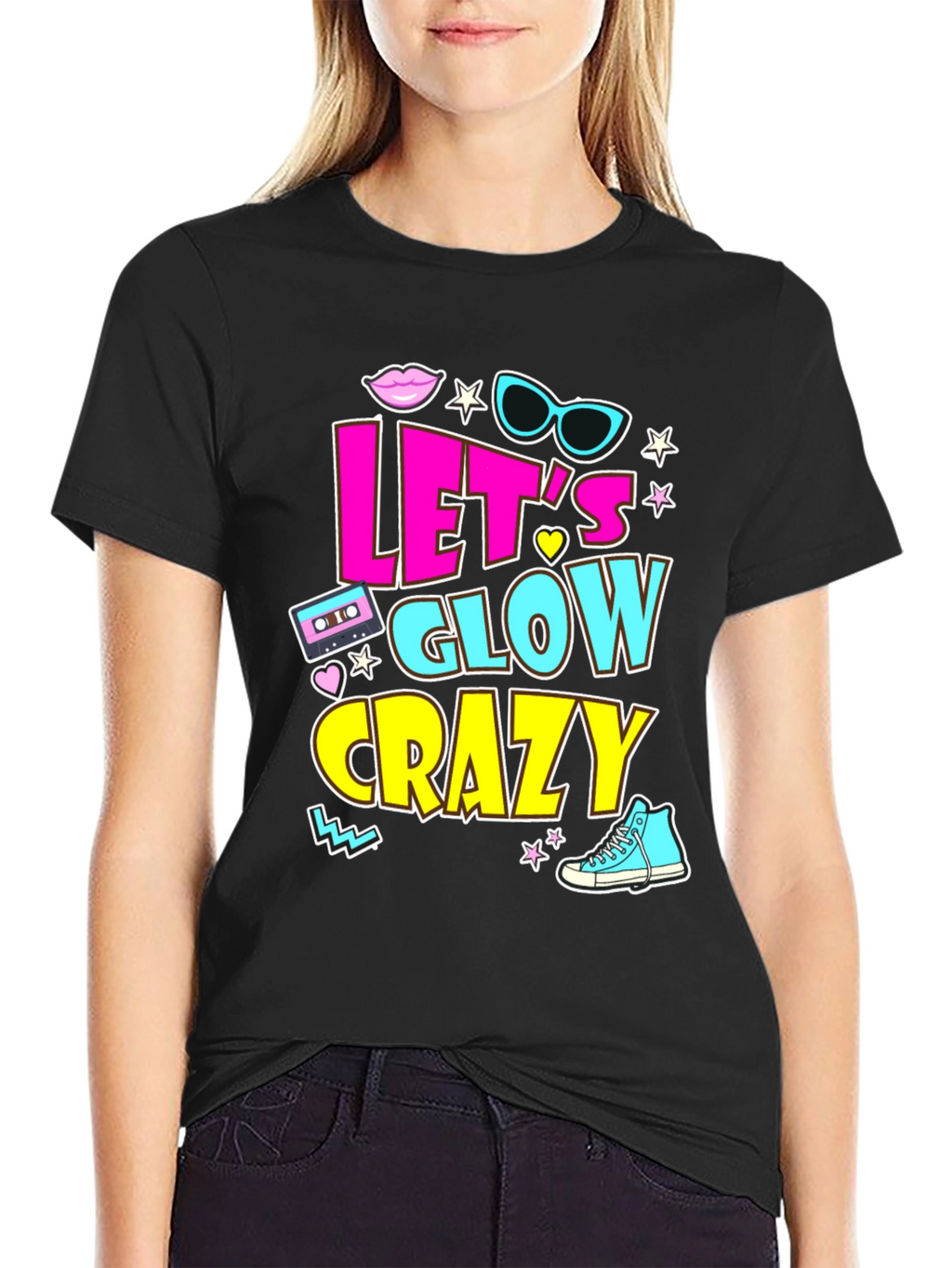 Lets Glow Crazy 90s Retro T-Shirt