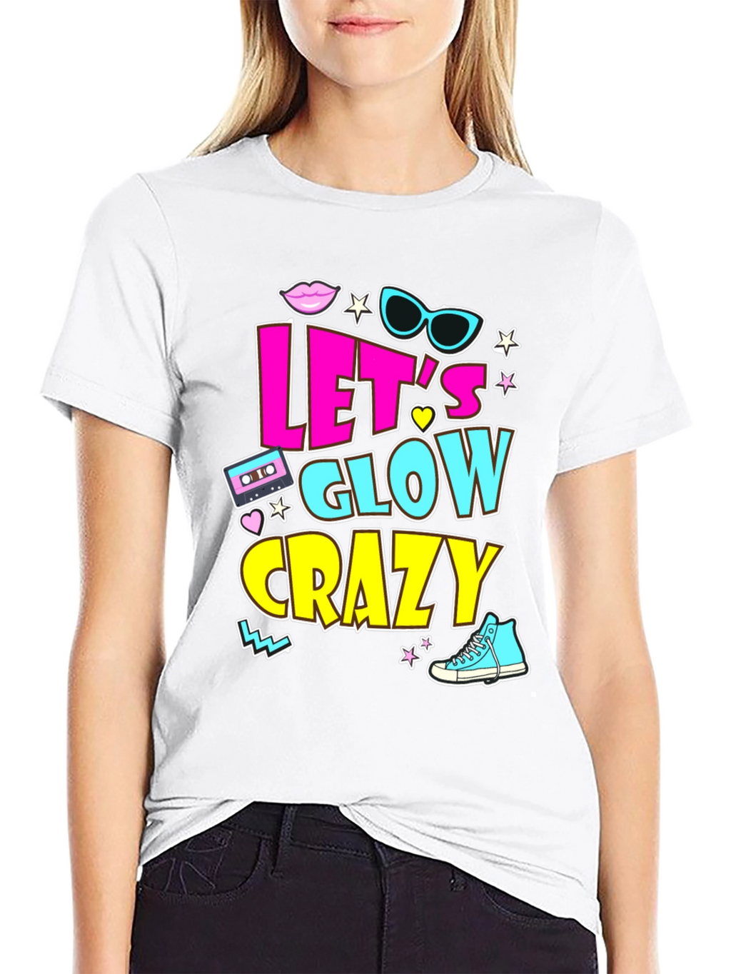 Lets Glow Crazy 90s Retro T-Shirt