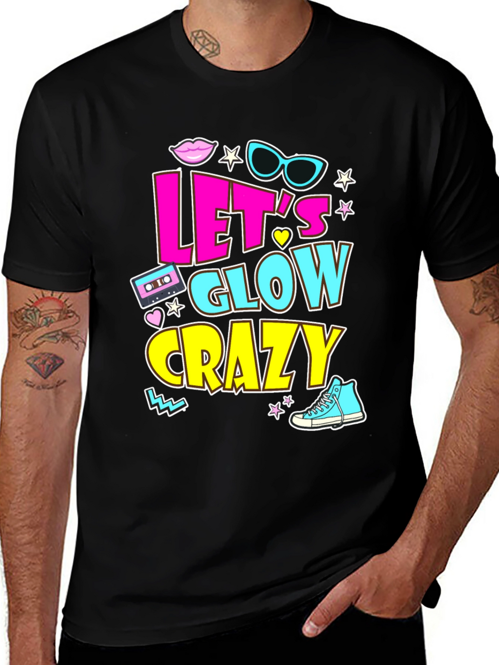 Lets Glow Crazy 90s Retro T-Shirt