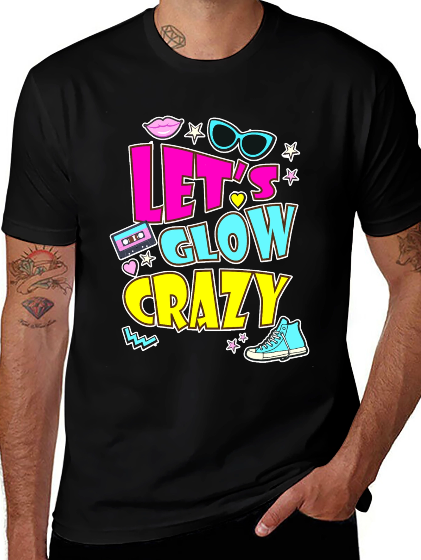 Lets Glow Crazy 90s Retro T-Shirt