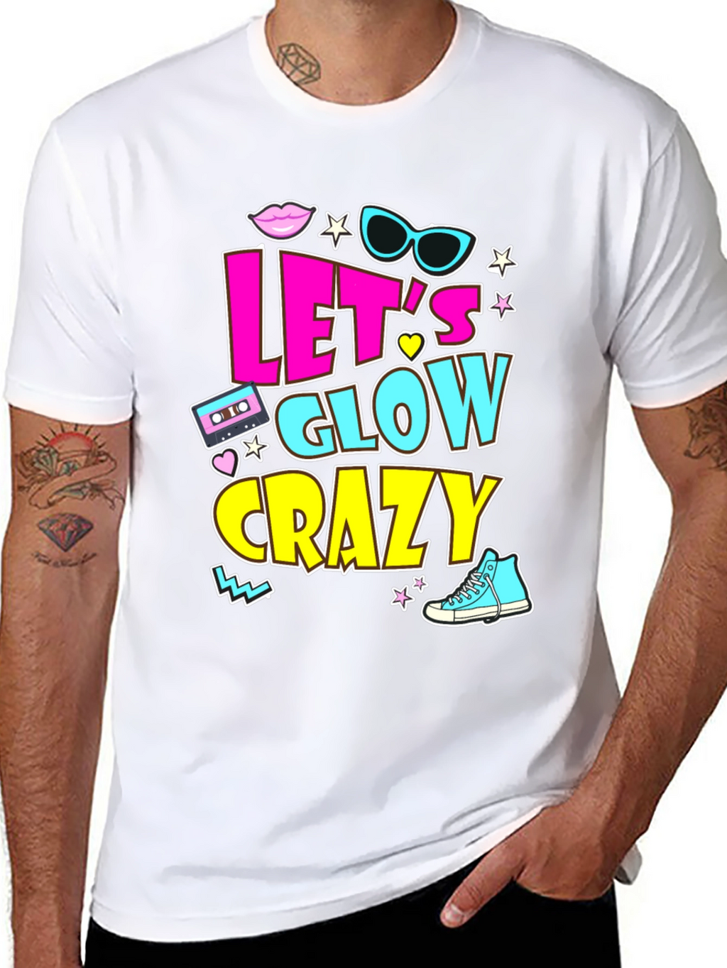 Lets Glow Crazy 90s Retro T-Shirt