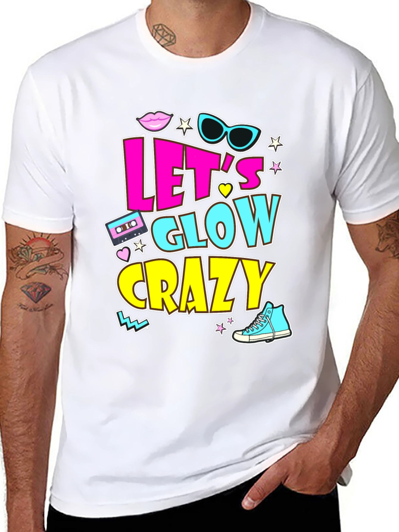 Lets Glow Crazy 90s Retro T-Shirt