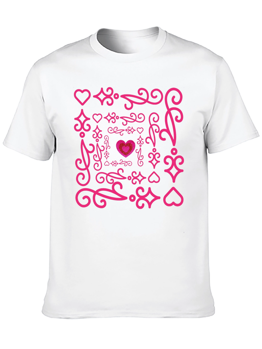Heart Swirl Graphic Tee - Black Cotton Blend