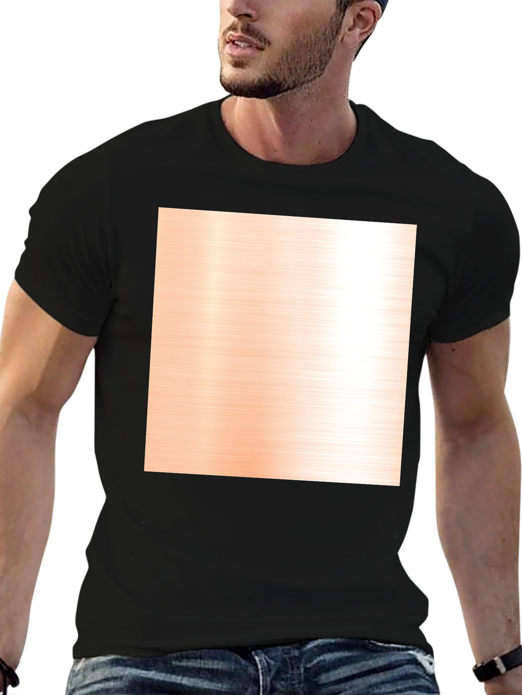 Modern Black Crewneck T-Shirt with Pattern