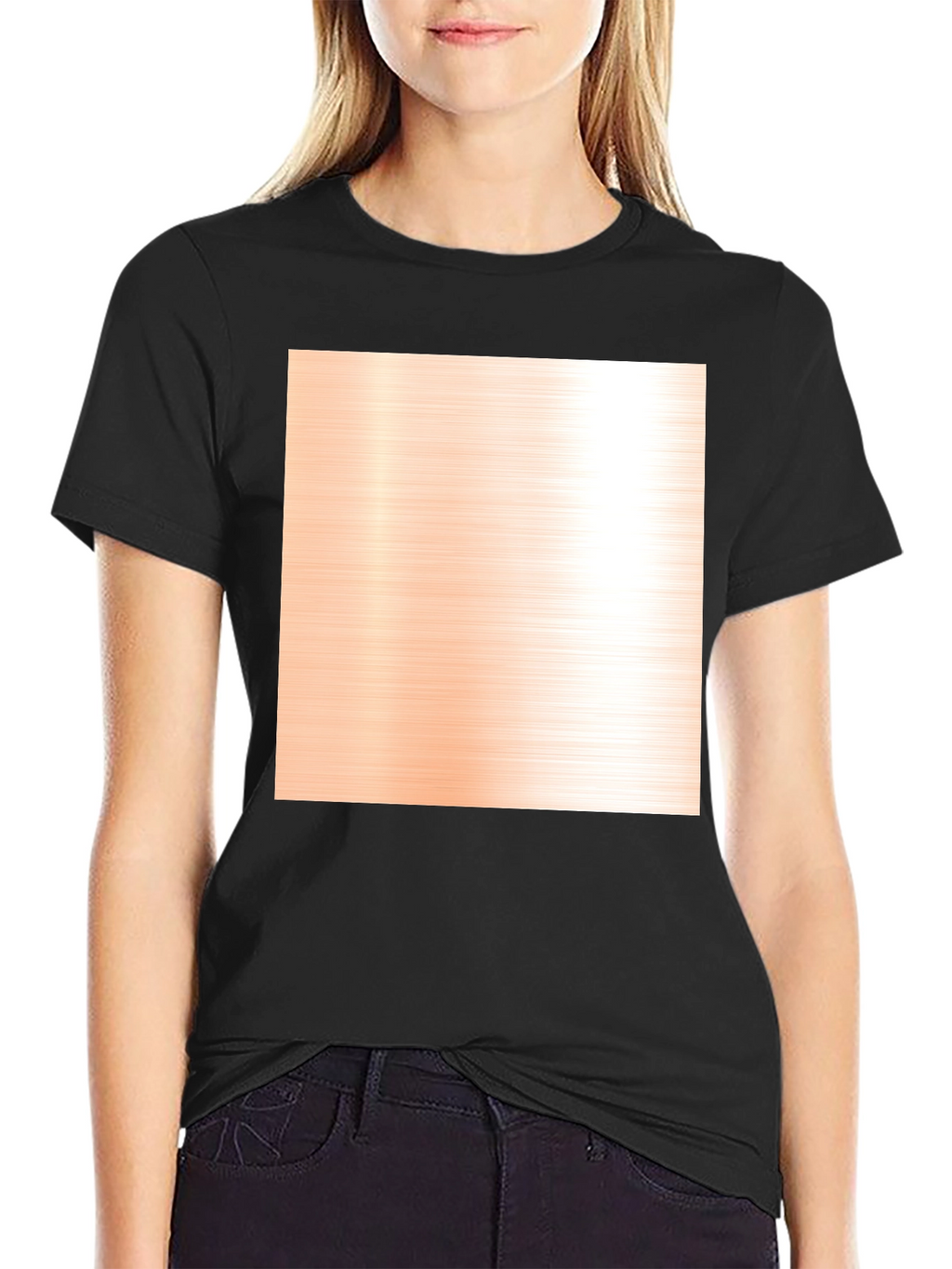 Modern Black Crewneck T-Shirt with Pattern