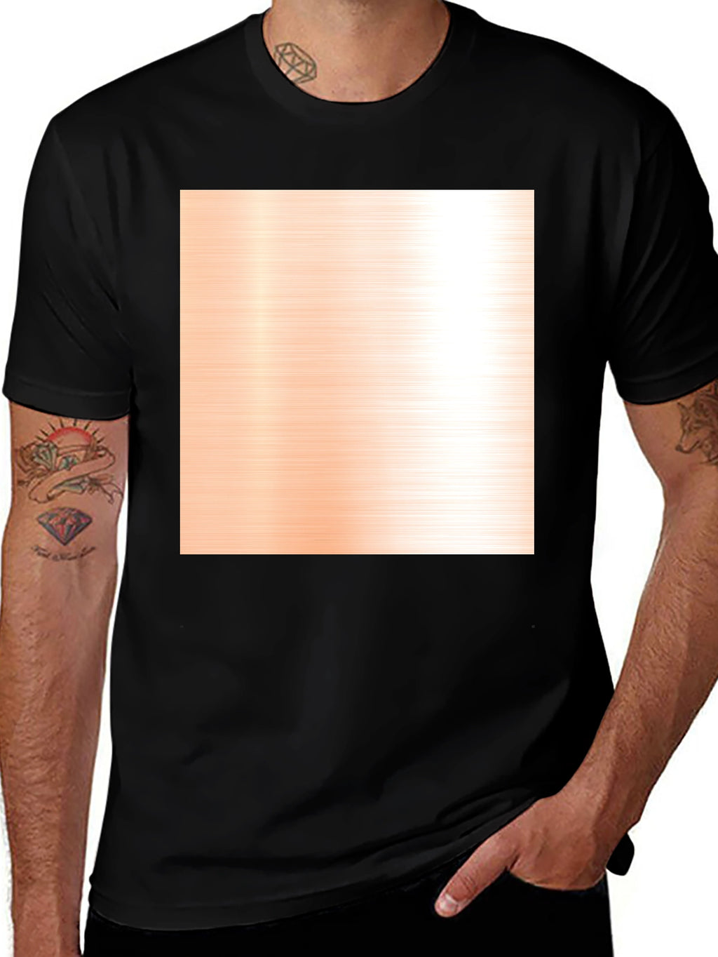 Modern Black Crewneck T-Shirt with Pattern