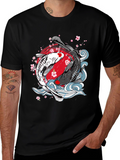 Koi Fish Yin Yang Graphic T-Shirt - Unique Design