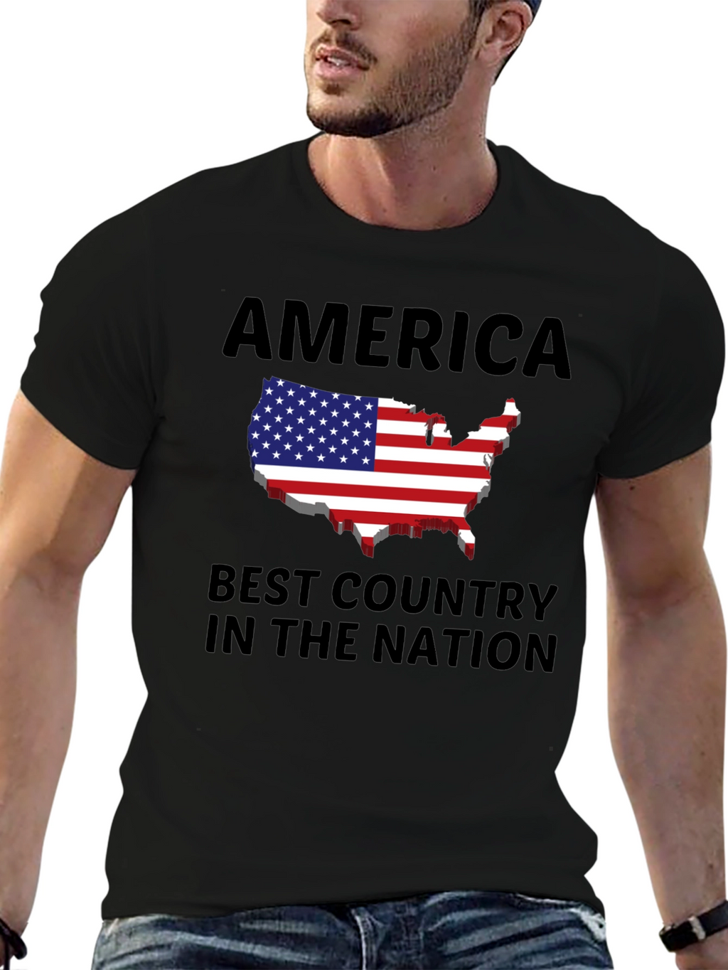 America Best Country Patriotic Graphic Tee