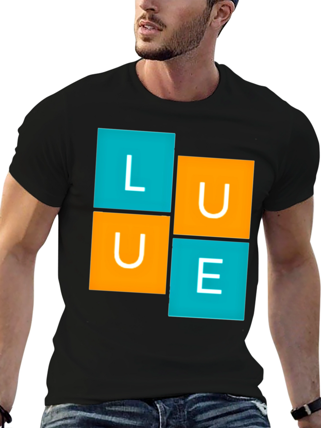 LUE Graphic Tee - Modern Block Design