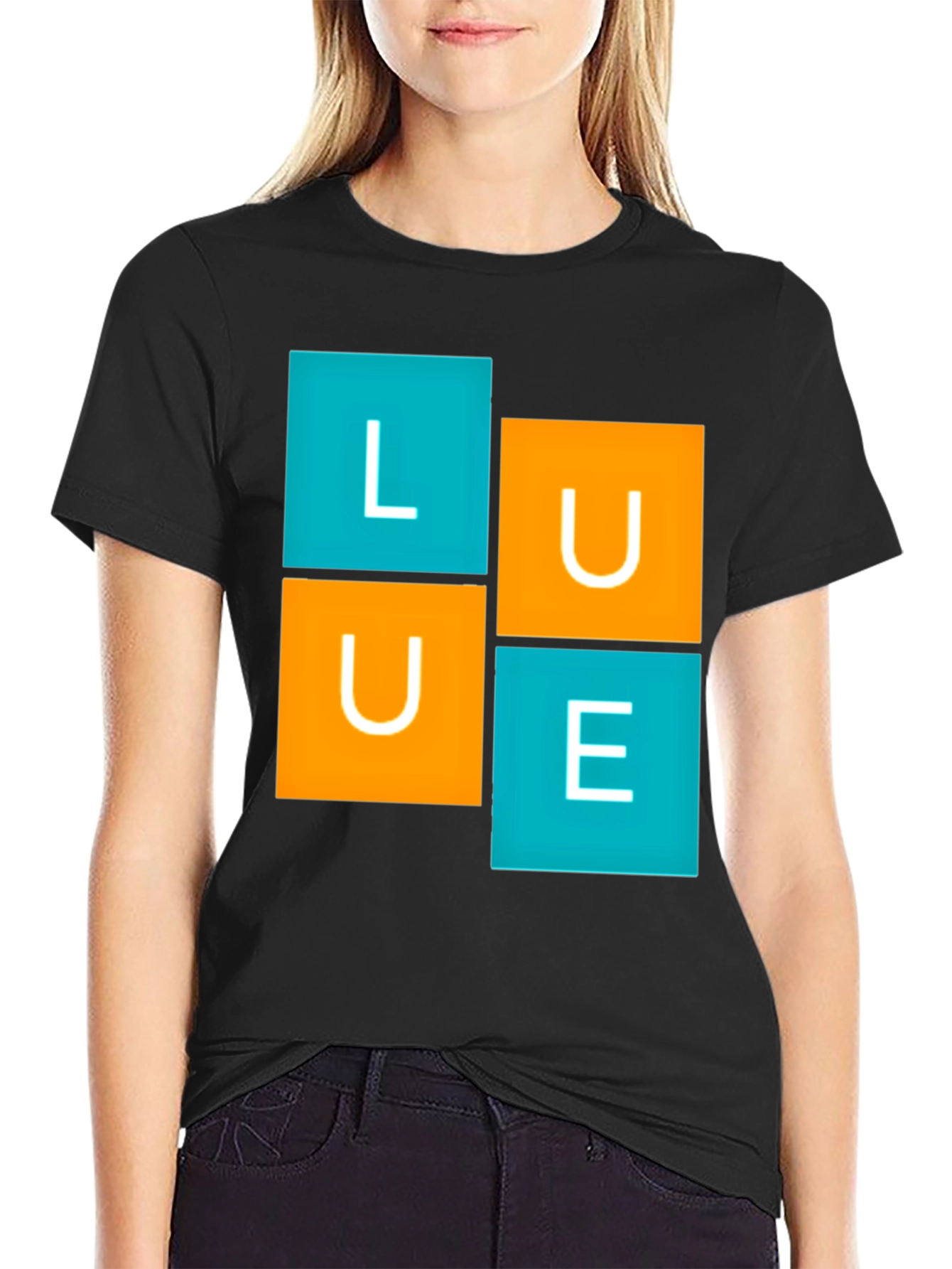 LUE Graphic Tee - Modern Block Design