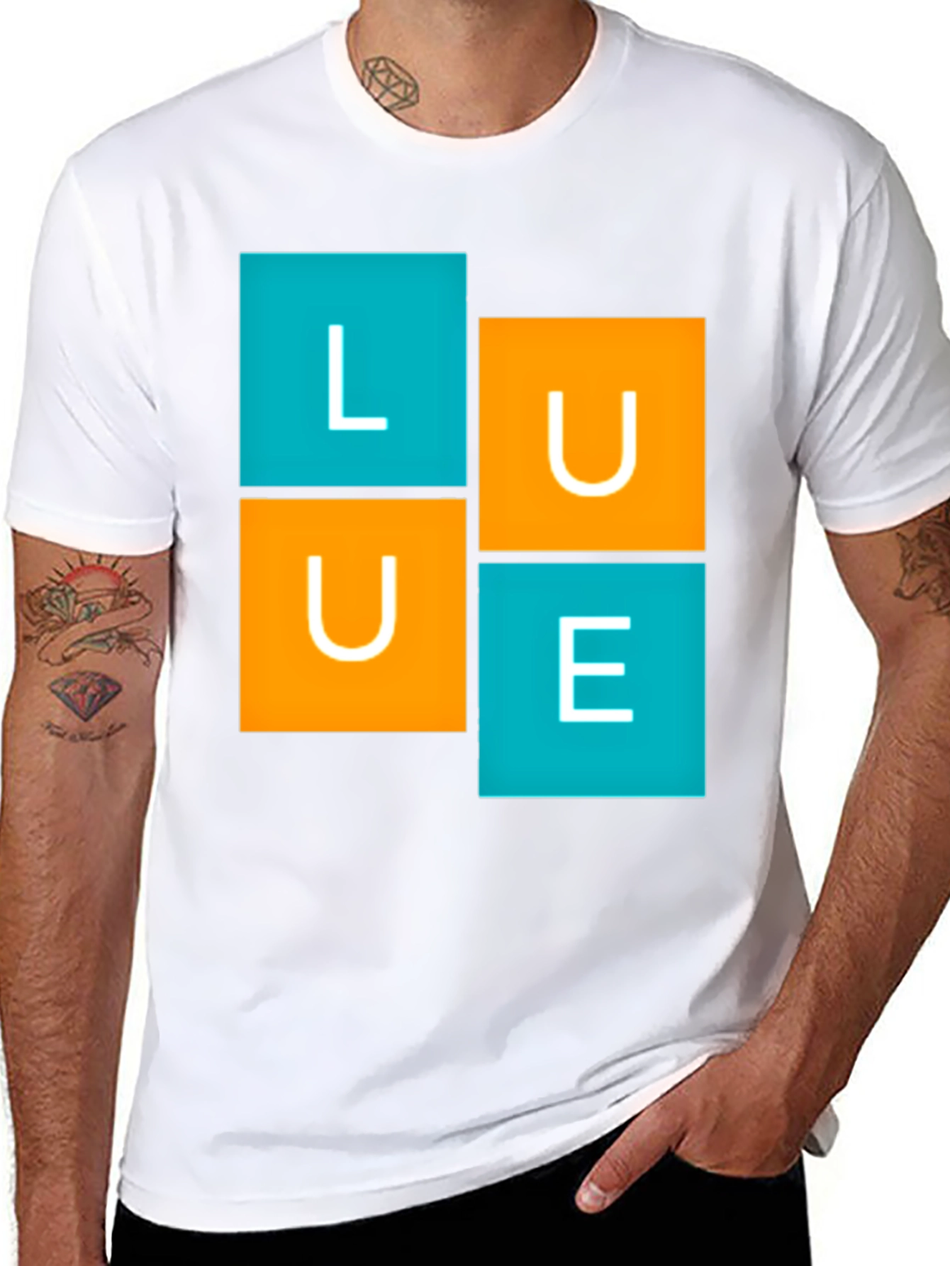 LUE Graphic Tee - Modern Block Design