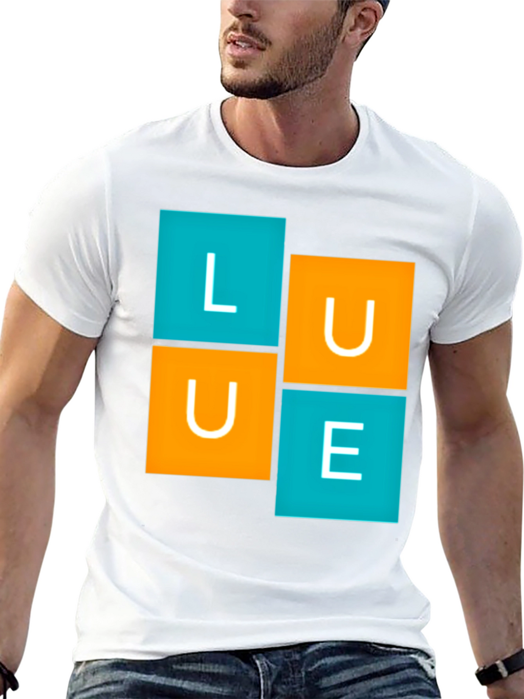 LUE Graphic Tee - Modern Block Design