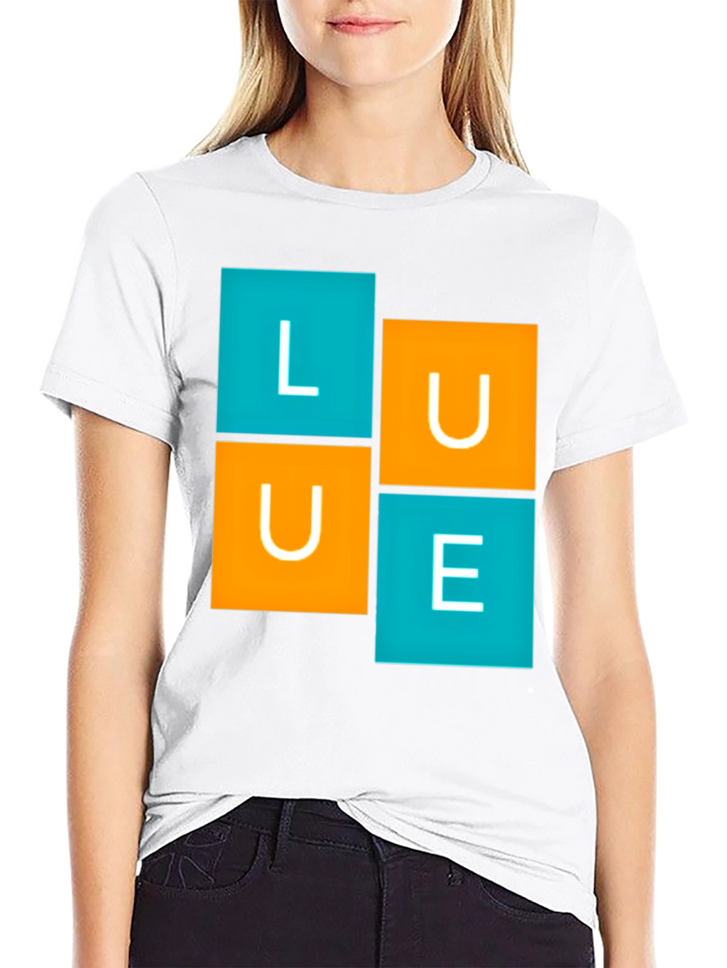 LUE Graphic Tee - Modern Block Design