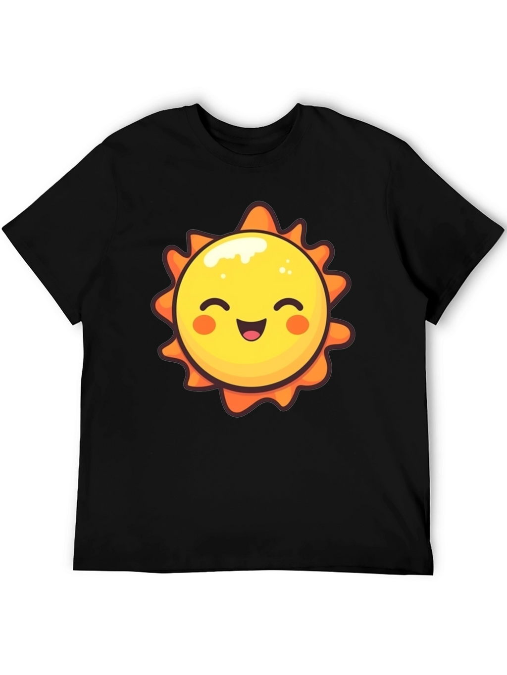Happy Sun Graphic Tee - Black Unisex T-Shirt