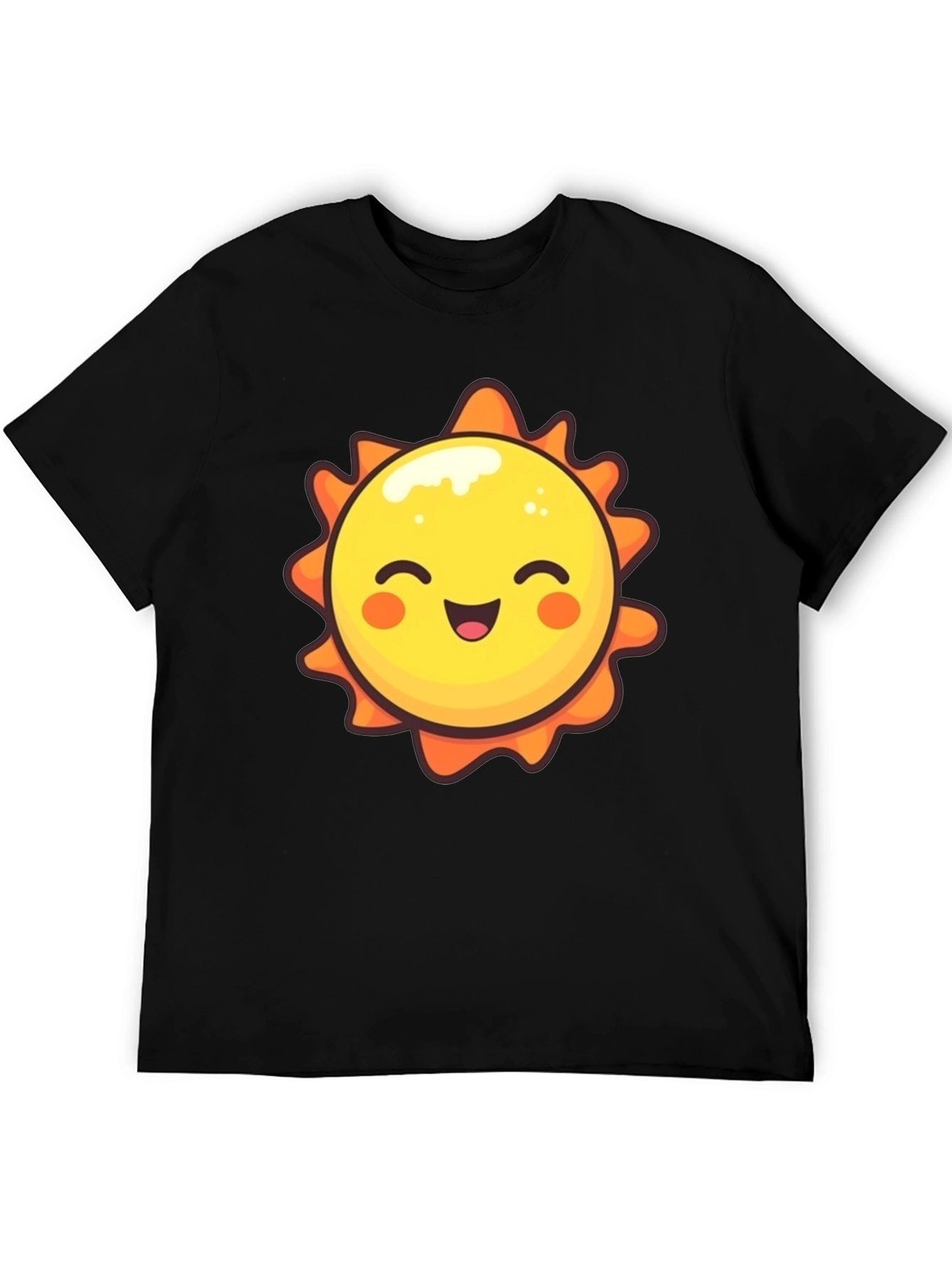 Happy Sun Graphic Tee - Black Unisex T-Shirt