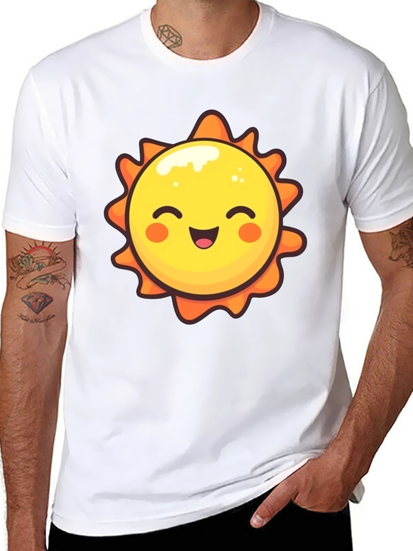 Happy Sun Graphic Tee - Black Unisex T-Shirt