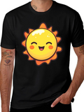 Happy Sun Graphic Tee - Black Unisex T-Shirt