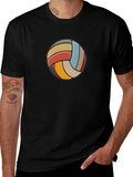 Retro Volleyball Graphic Tee - Black