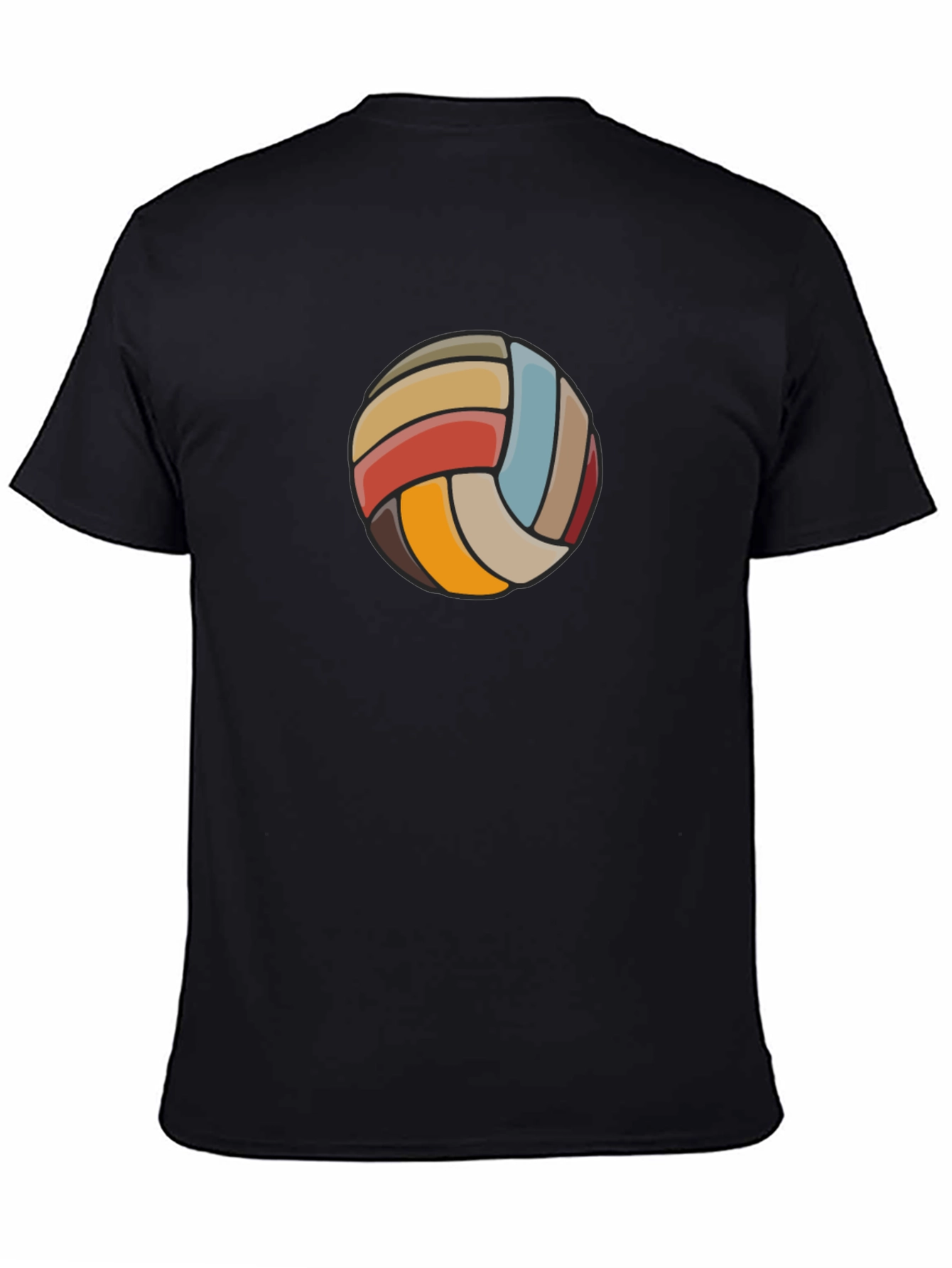 Retro Volleyball Graphic Tee - Black