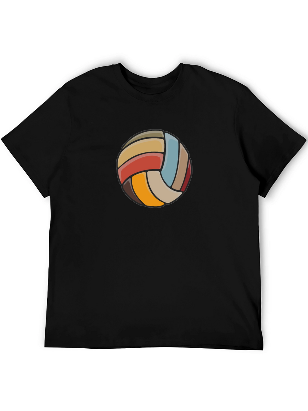 Retro Volleyball Graphic Tee - Black