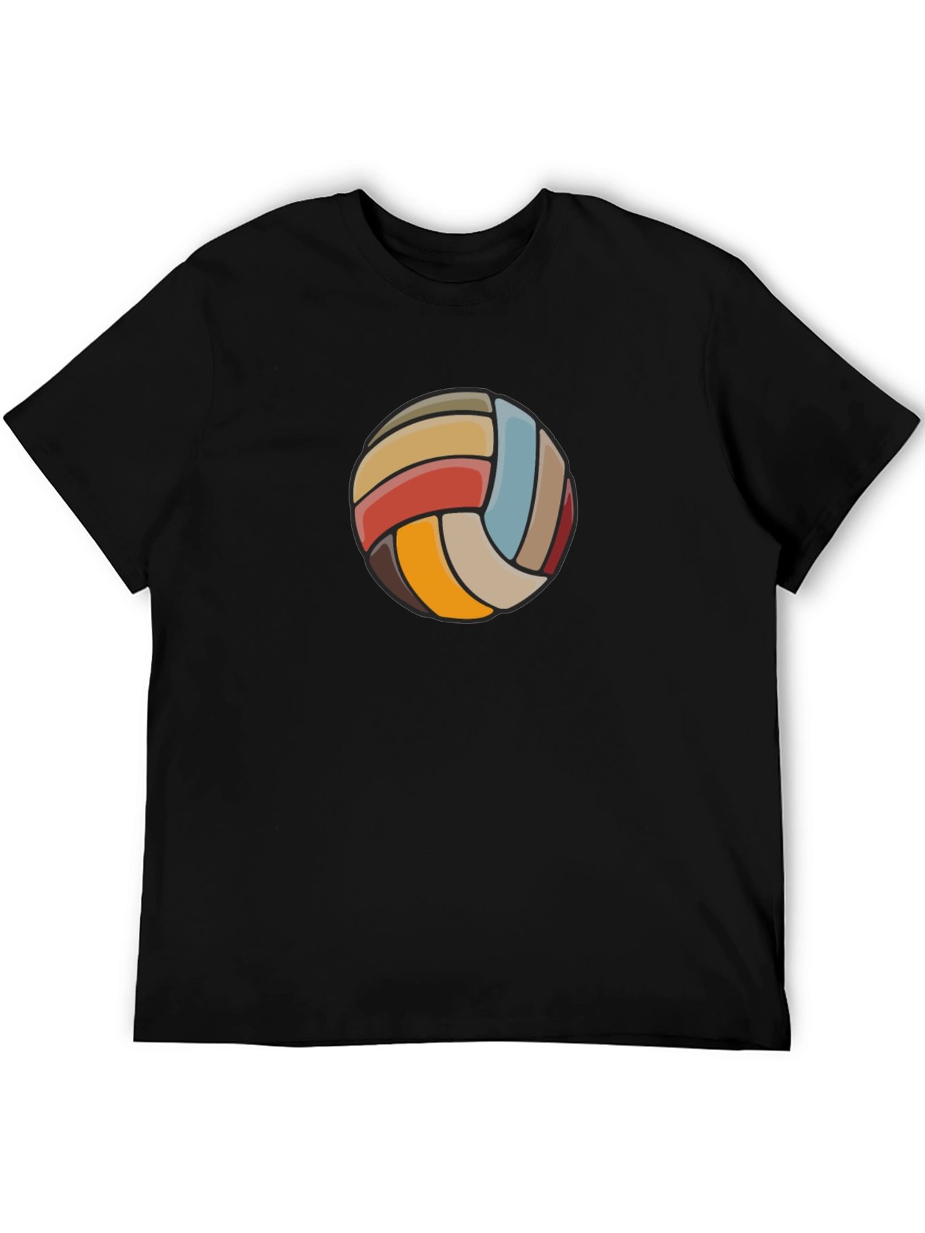 Retro Volleyball Graphic Tee - Black
