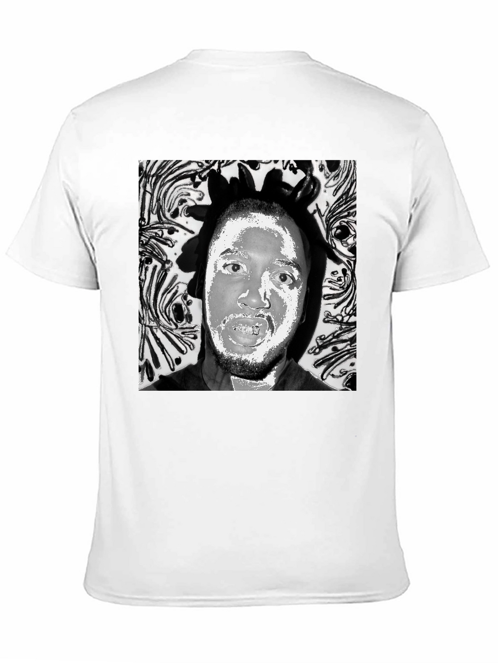 Black T-Shirt with Artistic Face Graphic