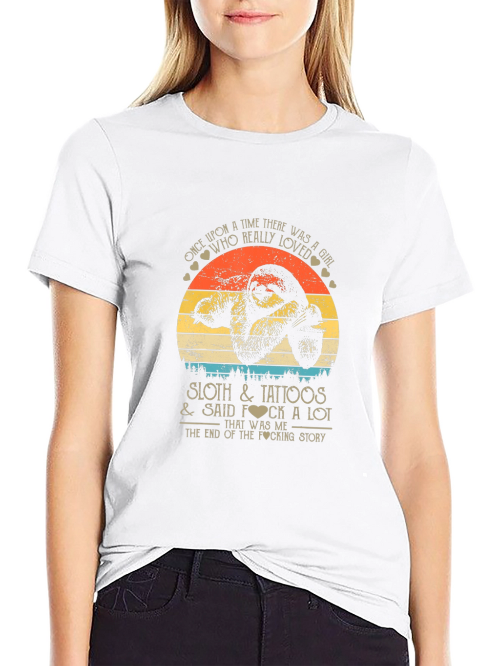 Sloth & Tattoos Graphic Tee - Funny Sarcastic T-Shirt