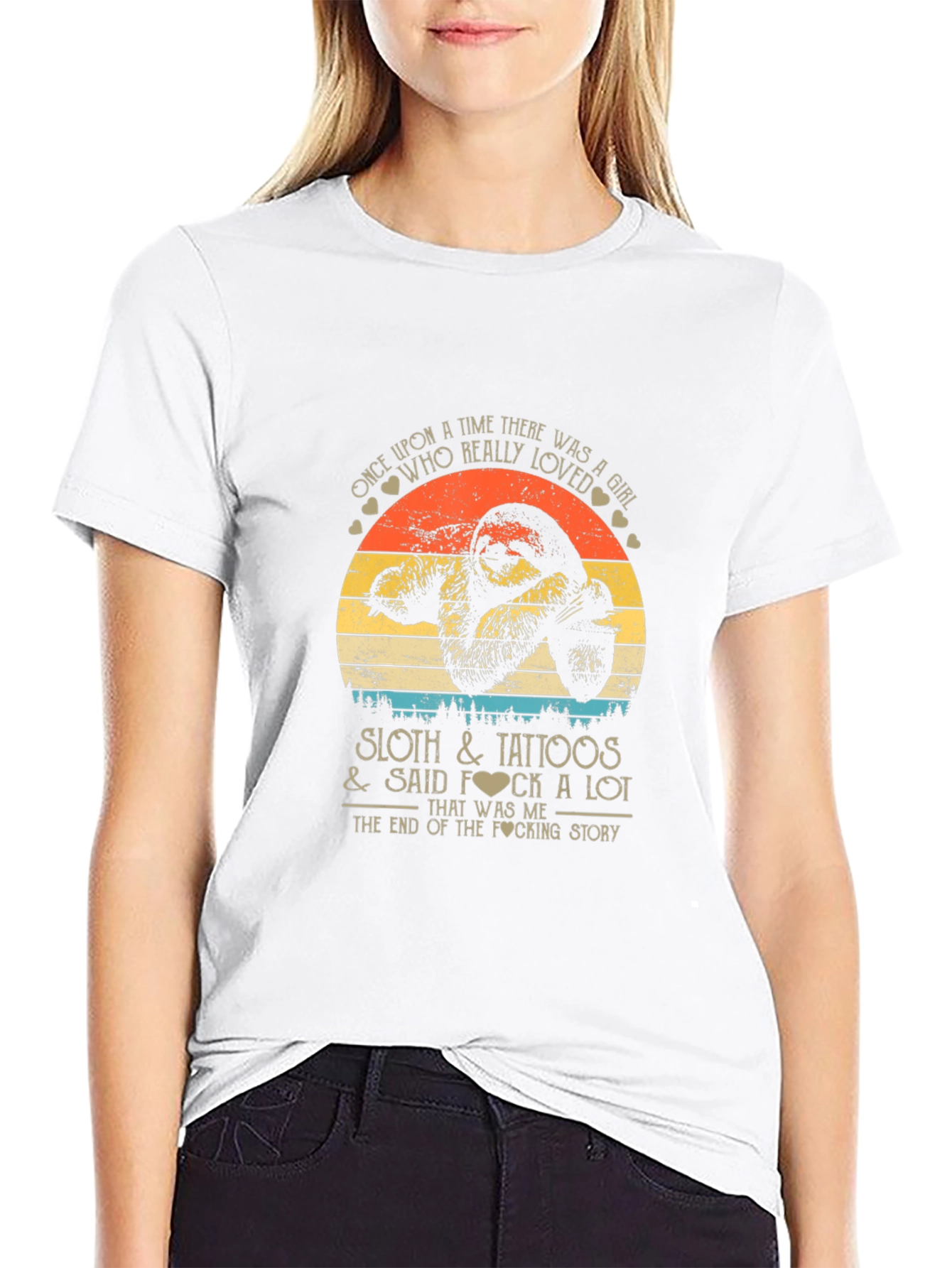 Sloth & Tattoos Graphic Tee - Funny Sarcastic T-Shirt