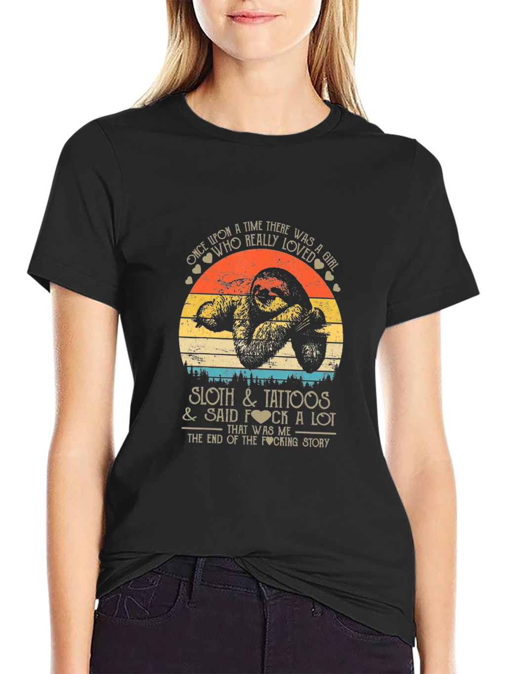 Sloth & Tattoos Graphic Tee - Funny Sarcastic T-Shirt