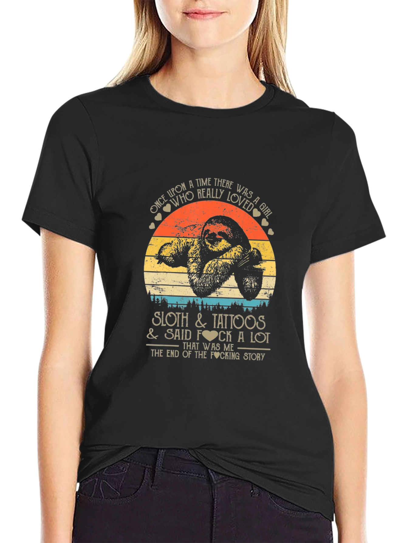 Sloth & Tattoos Graphic Tee - Funny Sarcastic T-Shirt
