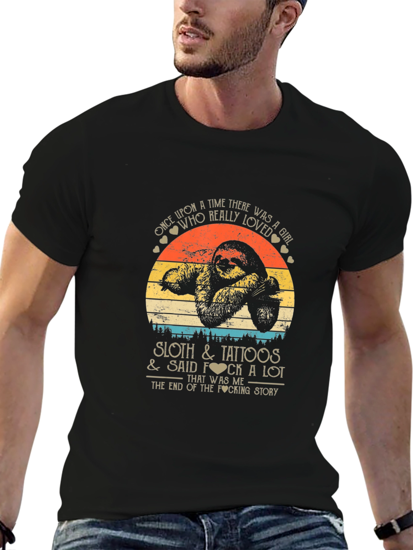 Sloth & Tattoos Graphic Tee - Funny Sarcastic T-Shirt