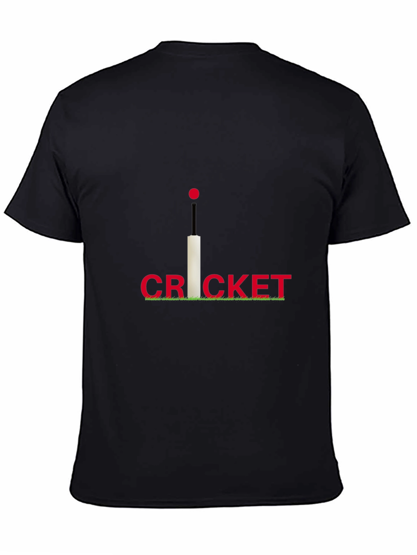 Cricket Bat & Ball Graphic Tee - Stylish Black T-Shirt