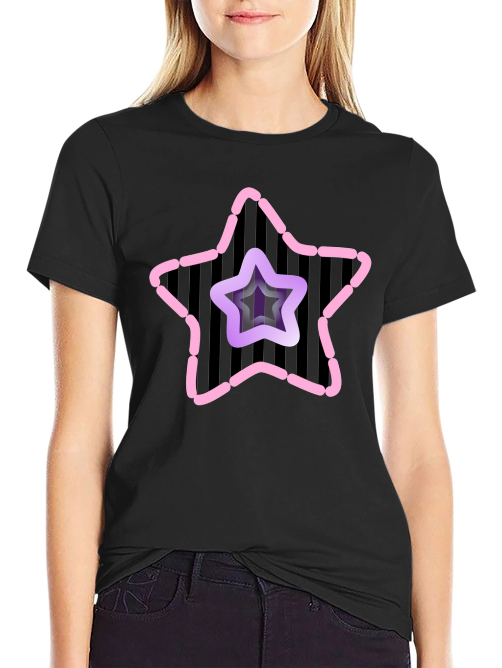 Star Graphic Mens Black Tee