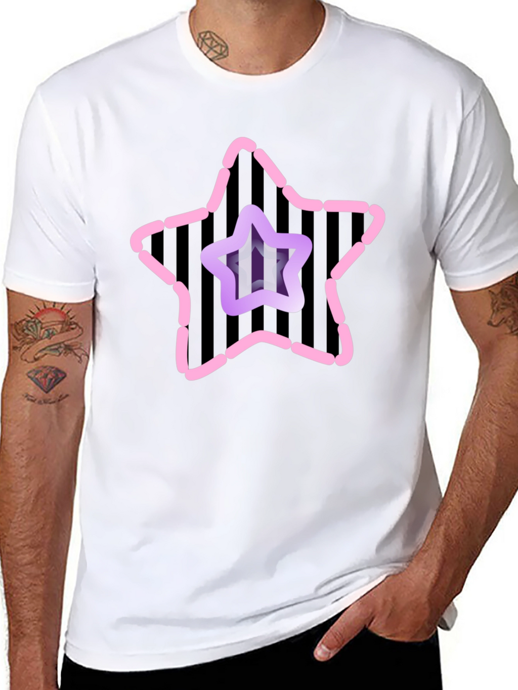 Star Graphic Mens Black Tee