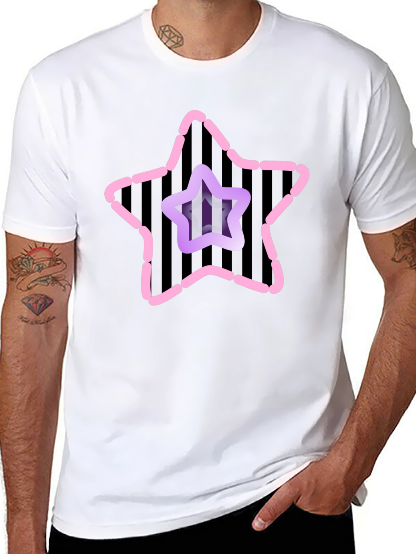 Star Graphic Mens Black Tee