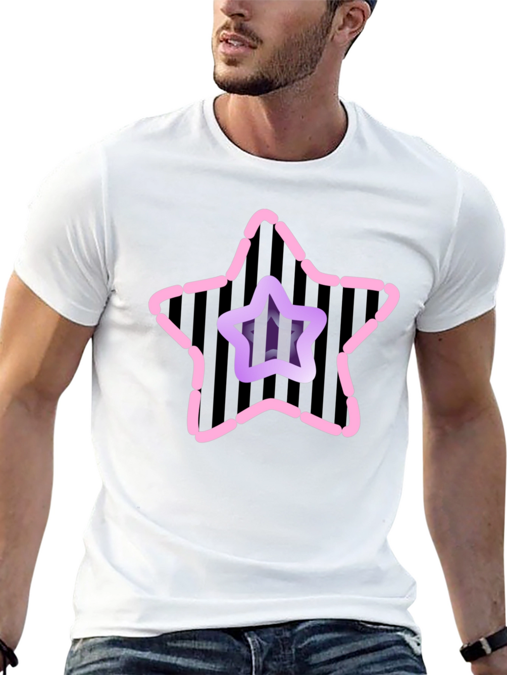 Star Graphic Mens Black Tee