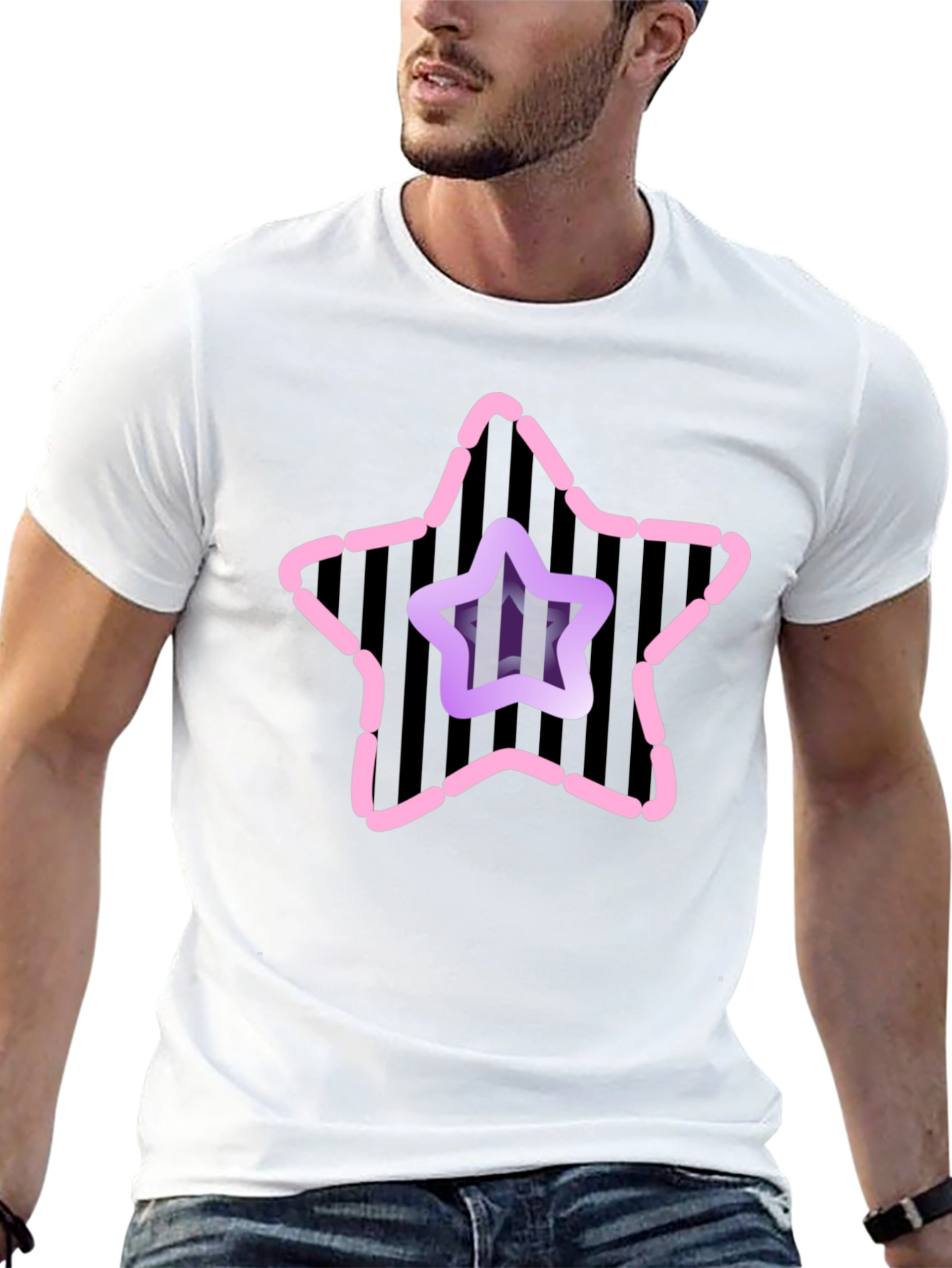 Star Graphic Mens Black Tee