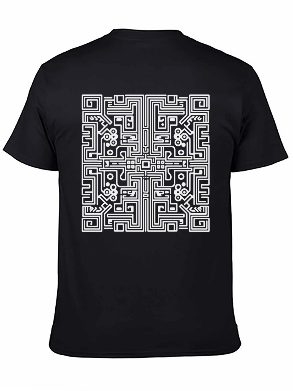 Abstract Maze Graphic Tee - Black