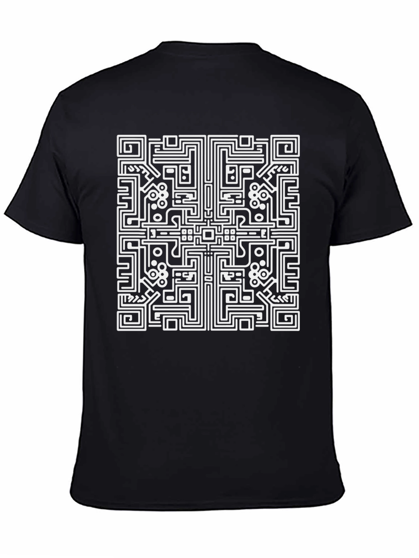 Abstract Maze Graphic Tee - Black
