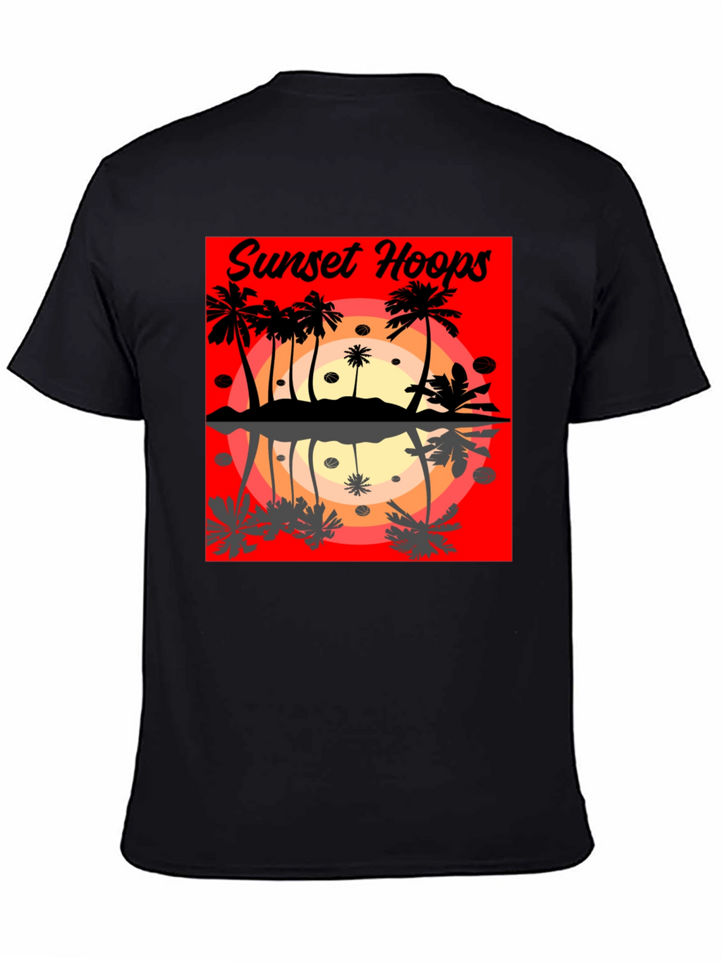 Sunset Hoops Graphic Tee - Tropical Vibes