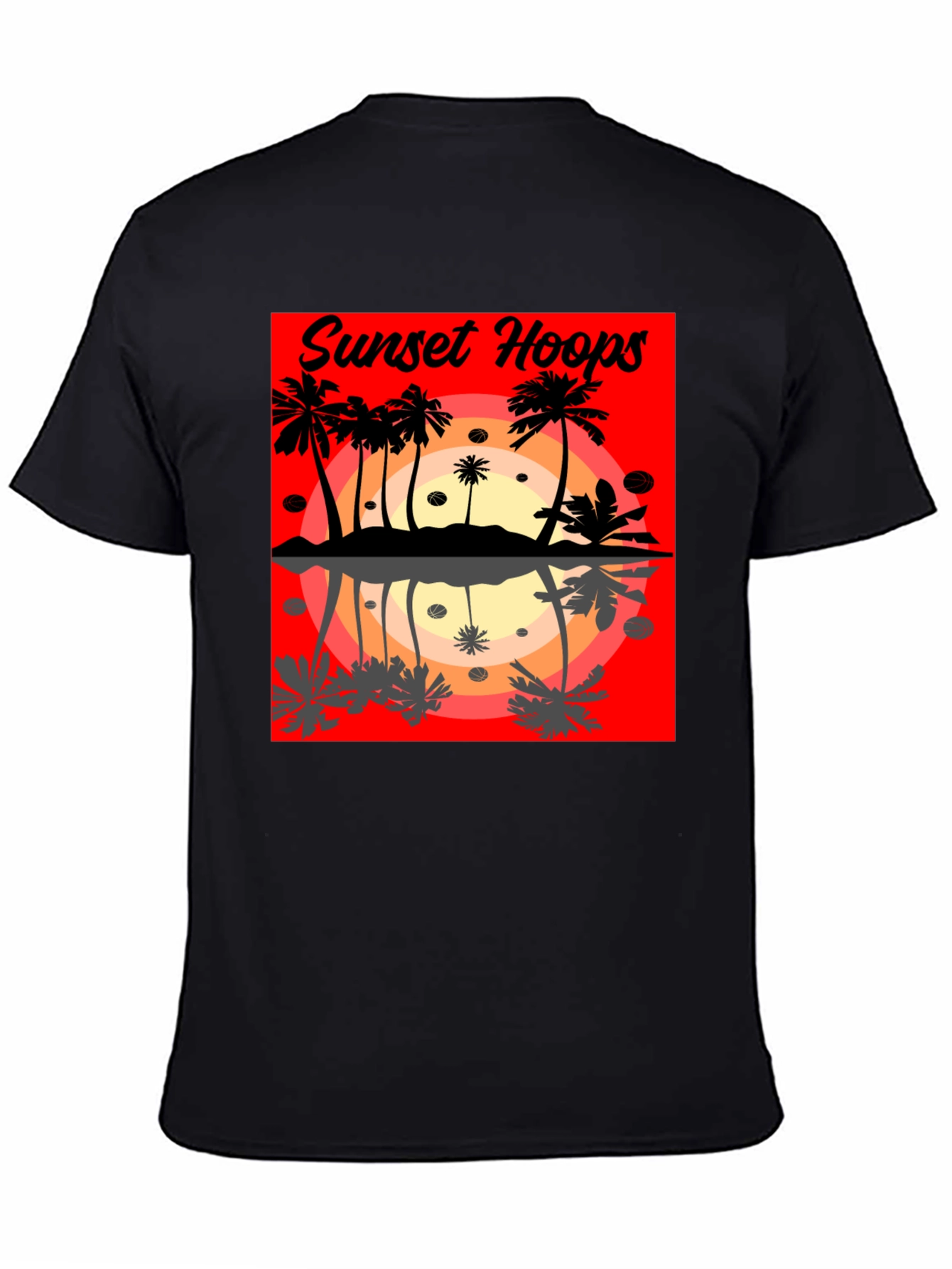 Sunset Hoops Graphic Tee - Tropical Vibes