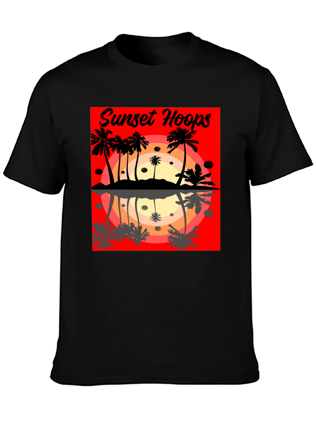 Sunset Hoops Graphic Tee - Tropical Vibes