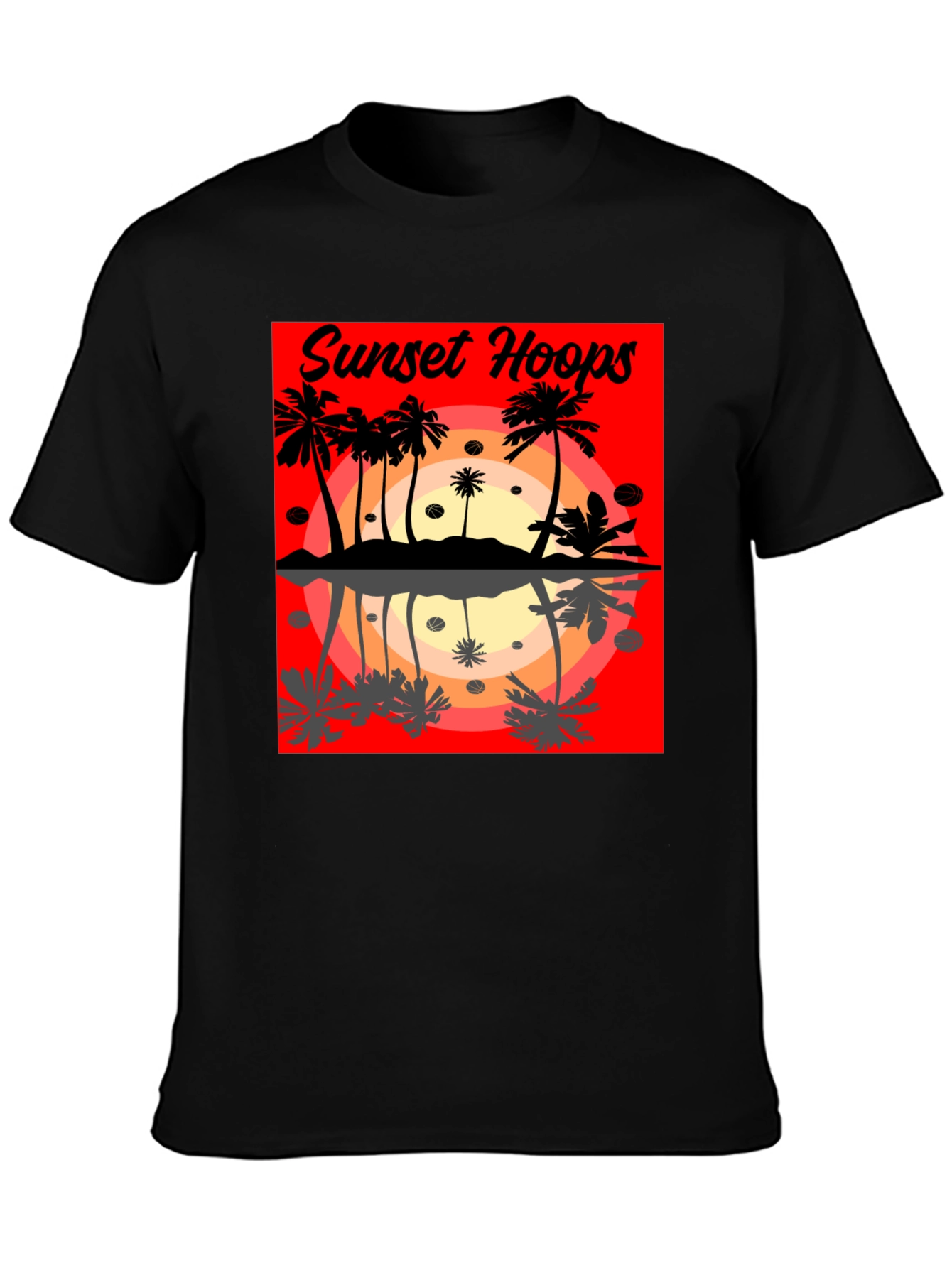Sunset Hoops Graphic Tee - Tropical Vibes