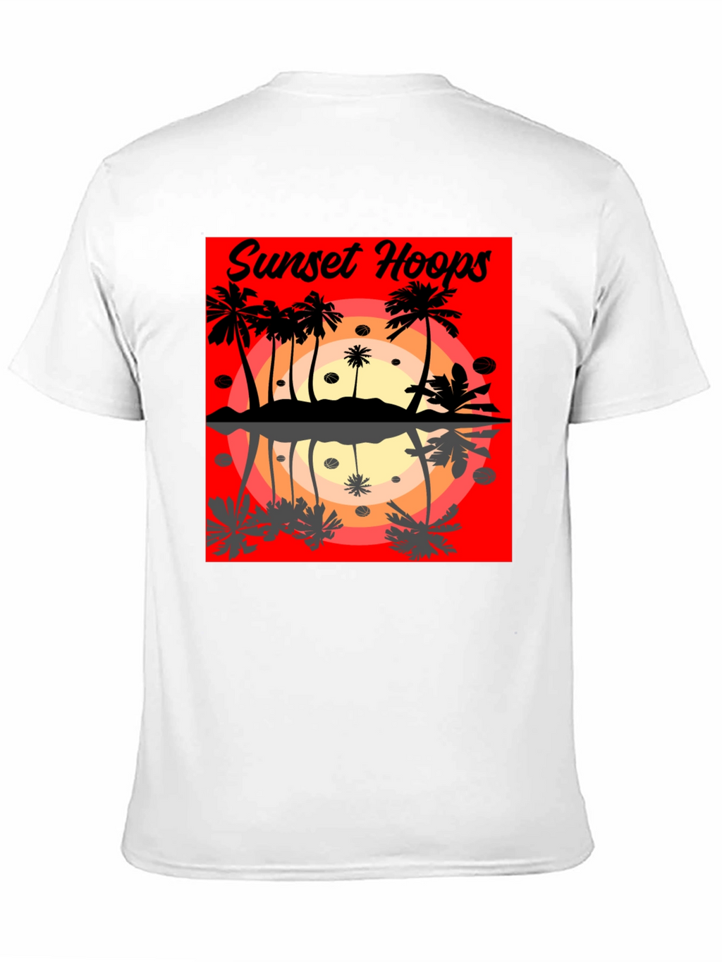 Sunset Hoops Graphic Tee - Tropical Vibes