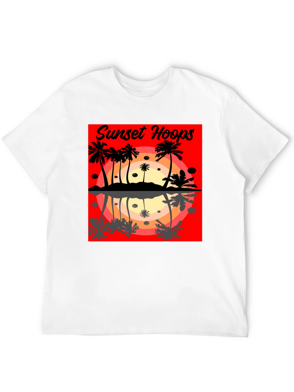 Sunset Hoops Graphic Tee - Tropical Vibes