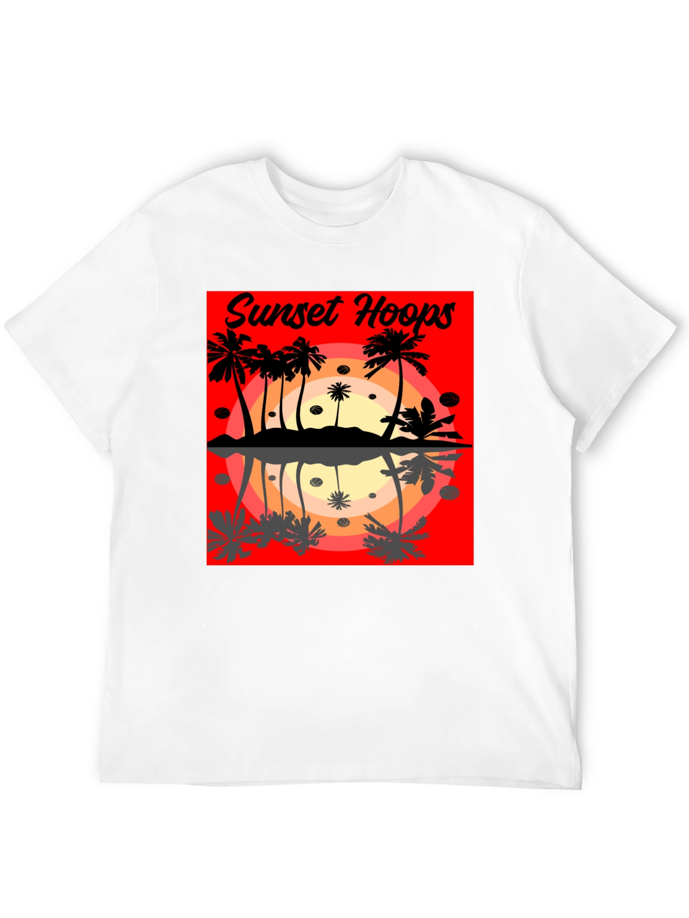 Sunset Hoops Graphic Tee - Tropical Vibes
