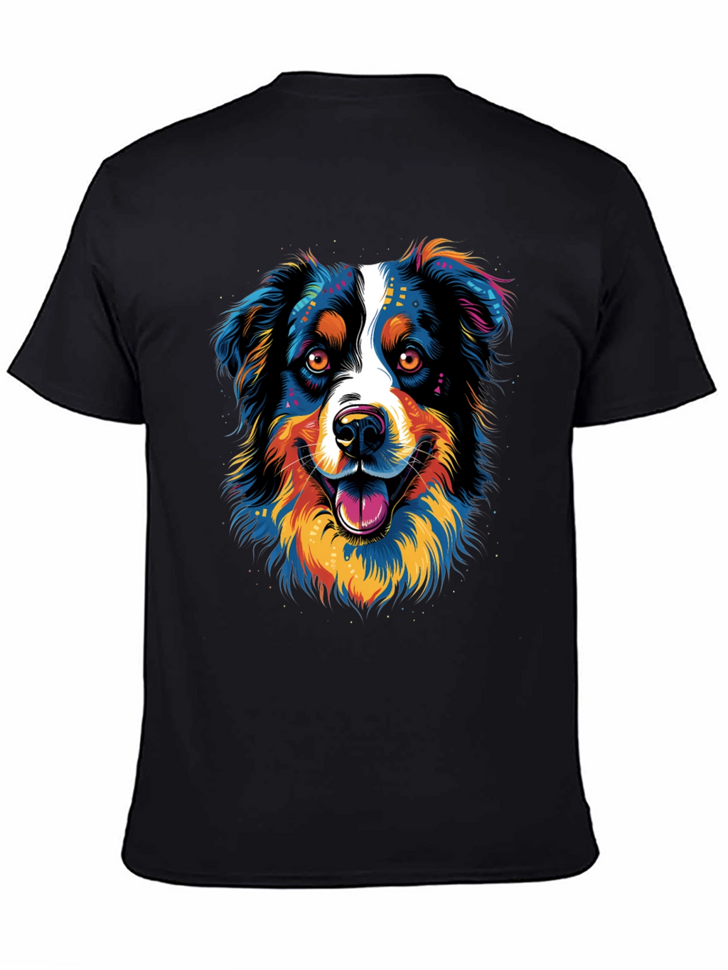 Vibrant Dog Graphic Print T-Shirt