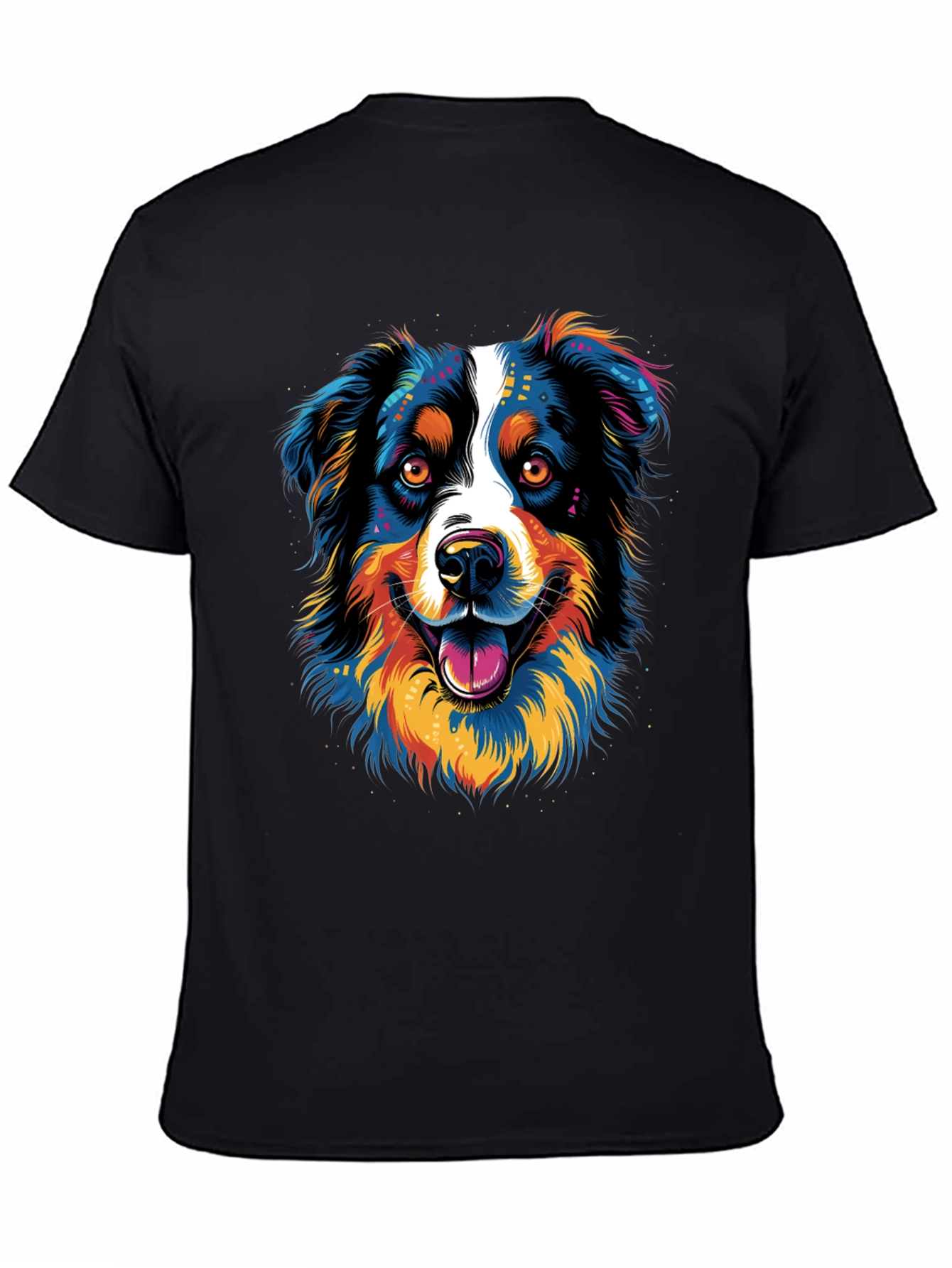 Vibrant Dog Graphic Print T-Shirt