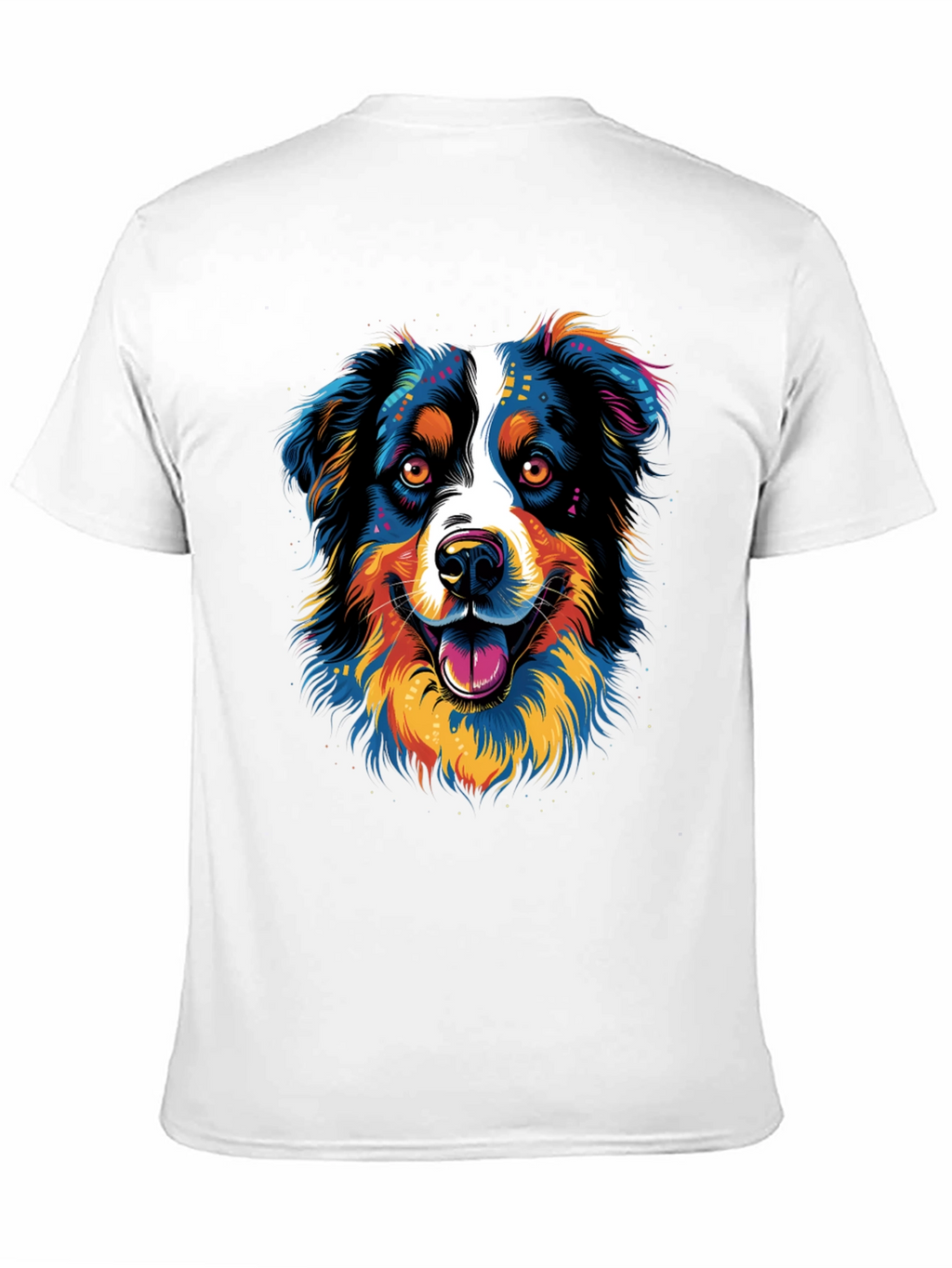 Vibrant Dog Graphic Print T-Shirt